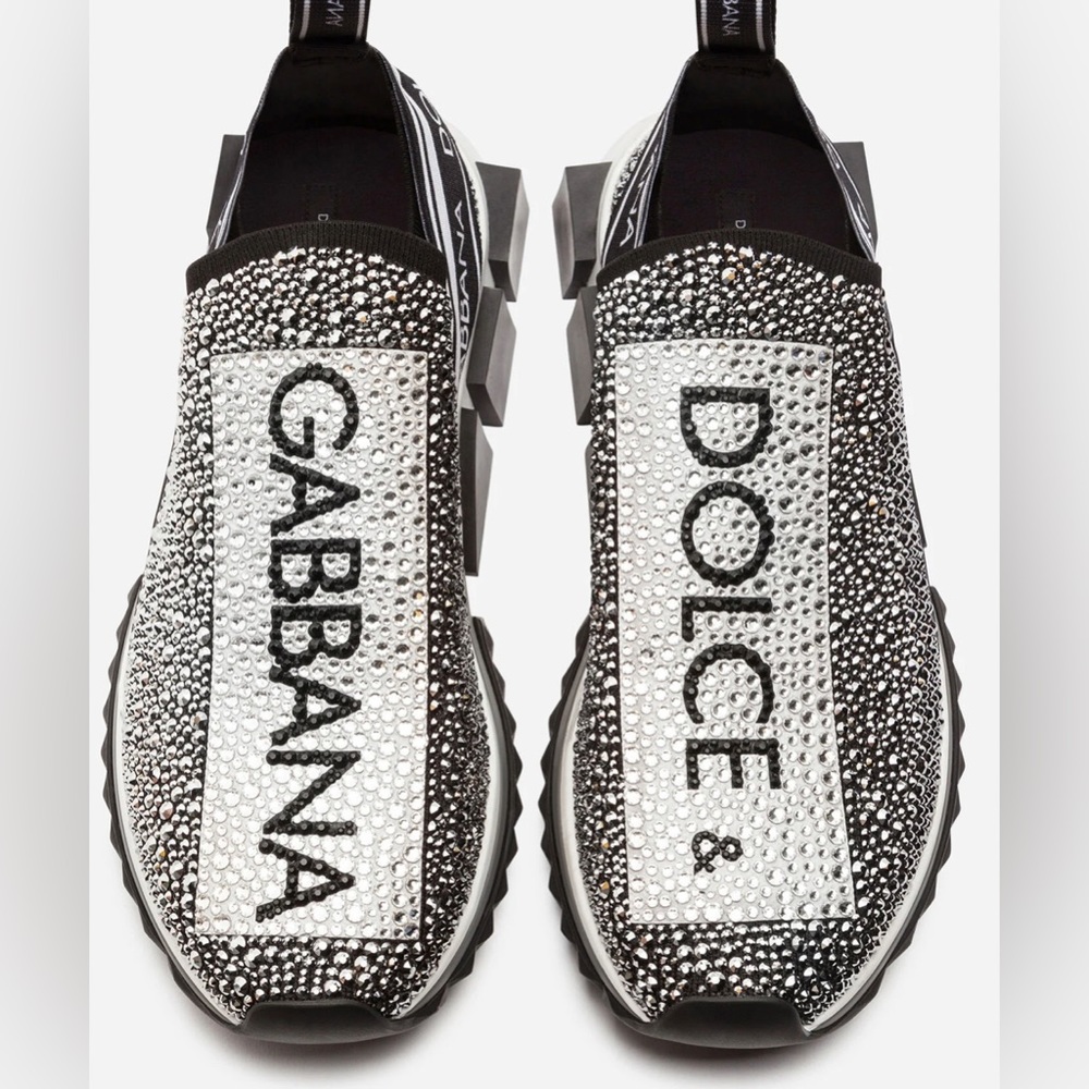 Black an silver rhinestone dolce & gabbana sneakers